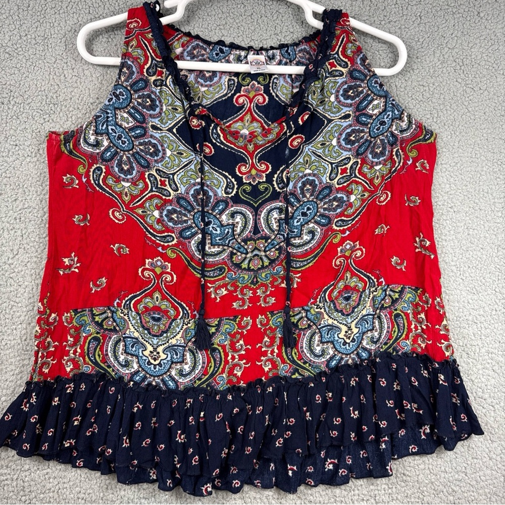 Bila Red and‎ Blue Paisley Blouse